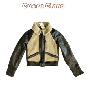 Vintage Shearling Aviator Jacket – Brown Leather Bomber with Fur Collar