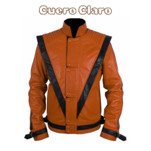 CUEROCLARO men orange and black leather jacket