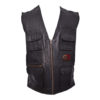 CUEROCLARO men black multi pocket leather utility vest